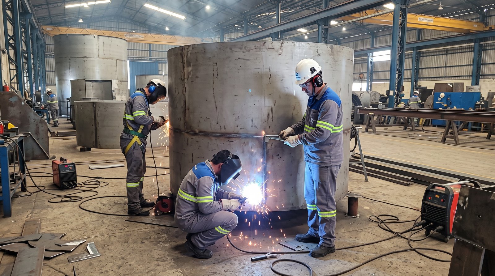 Profissionais de Engenharia e Montagem Industrial S&E Mont. em Operação